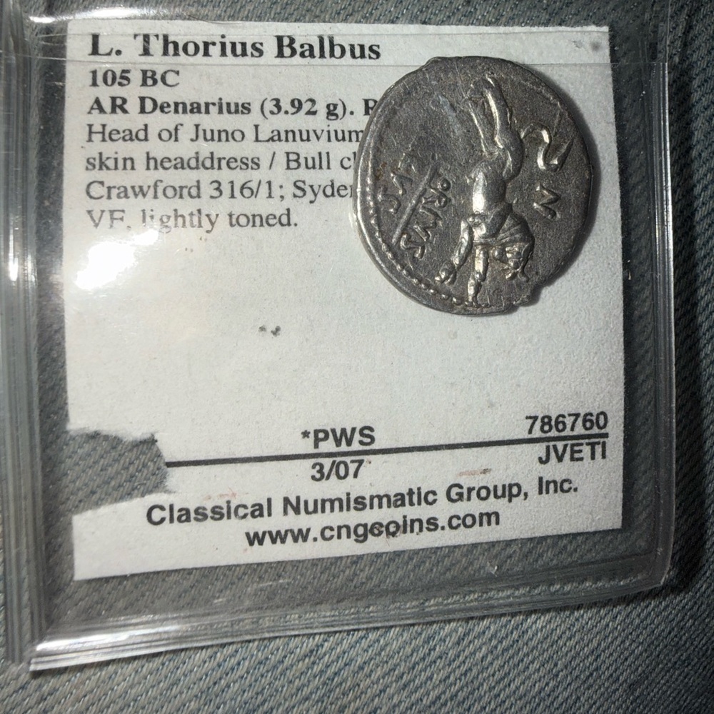 Ancient AR Denarius Coin - Silver Toned